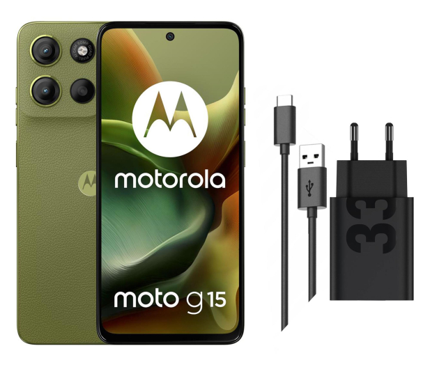 Motorola moto g15 8/128GB Iguana Green + Ładowarka 33W - 1373078 - zdjęcie